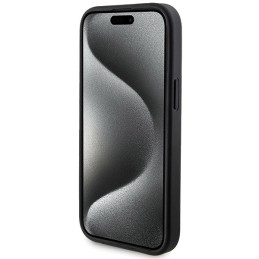 Guess 4G Metal Logo dėklo rinkinys iPhone 15 + 5000mAh MagSafe maitinimo blokui - juodas