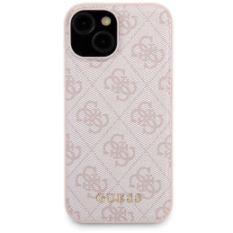 Guess 4G Metal Logo dėklo rinkinys iPhone 15 + 5000mAh MagSafe maitinimo blokui - rožinė