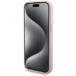 Guess 4G Metal Logo dėklo rinkinys iPhone 15 + 5000mAh MagSafe maitinimo blokui - rožinė