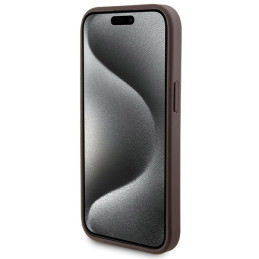 Guess 4G Metal Logo dėklo rinkinys iPhone 15 + 5000mAh MagSafe maitinimo blokui - ruda