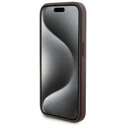 Guess 4G Metal Logo dėklo rinkinys iPhone 15 Pro Max + 5000mAh MagSafe maitinimo blokas - ruda