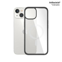 PanzerGlass ClearCase dėklas su MagSafe antibakteriniu poveikiu iPhone 14/ 15/ 13 - skaidrus ir juodas
