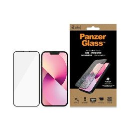 PanzerGlass E2E Microfracture antibakterinis privatumo stiklas skirtas iPhone 13 mini - su juodu rėmeliu