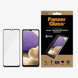 PanzerGlass E2E įprastas grūdintas stiklas, skirtas Samsung Galaxy A12 / A23 / M23 / M33 5G – su juodu rėmeliu