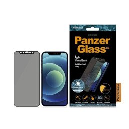 PanzerGlass E2E Super+ Microfracture antibakterinis grūdintas stiklas skirtas iPhone 12 mini - su juodu rėmeliu