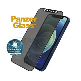 PanzerGlass E2E Super+ Microfracture antibakterinis grūdintas stiklas skirtas iPhone 12 mini - su juodu rėmeliu