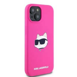 Karl Lagerfeld silikoninė Choupette Head MagSafe dėklas, skirtas iPhone 15 Plus / 14 Plus – rožinė