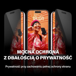 PanzerGlass Ultra-Wide Fit Privacy grūdintas stiklas su padėties įtaisu, skirtas iPhone 15 Pro