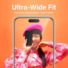 PanzerGlass itin platus grūdintas stiklas su padėties įtaisu, skirtas iPhone 15 Pro Max