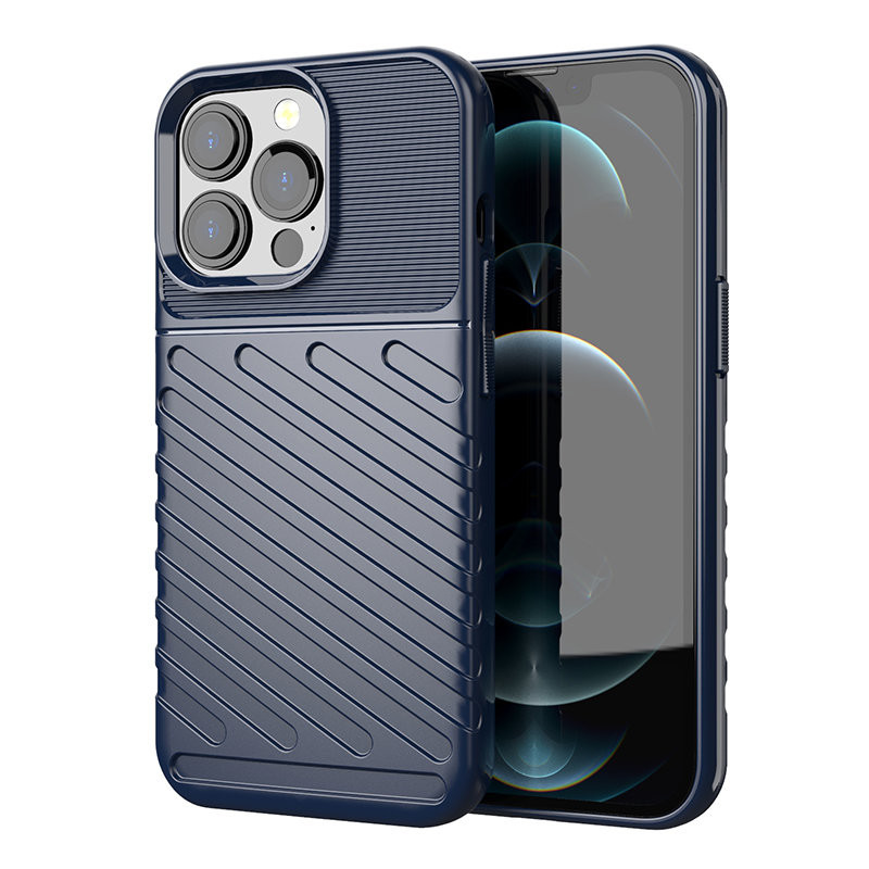Thunder Case, lankstus šarvuotas dėklas, dangtelis iPhone 13 Pro, mėlynas