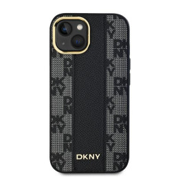 DKNY odinis languotas monofoninis MagSafe dėklas, skirtas iPhone 15 Plus / 14 Plus - juodas