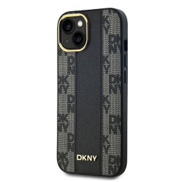 DKNY odinis languotas monofoninis dėklas „MagSafe“, skirtas iPhone 15/ 14/ 13 – juodas