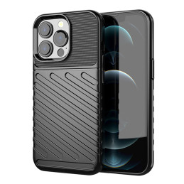 Thunder Case, lankstus šarvuotas dėklas, dangtelis iPhone 13 Pro, juodas