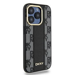 DKNY odinis languotas monofoninio rašto MagSafe dėklas, skirtas iPhone 15 Pro Max – juodas