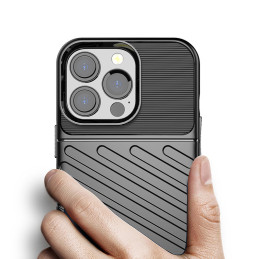 Thunder Case, lankstus šarvuotas dėklas, dangtelis iPhone 13 Pro, juodas