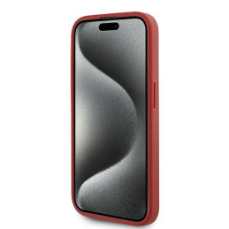 Karl Lagerfeld Diagonal Quilted Script dėklas, skirtas iPhone 15 Pro Max – raudonas