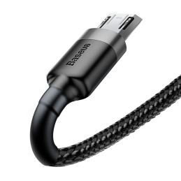 „Baseus Cafule“ kabelis CAMKLF-BG1 USB-A / mikro USB 2.4A 1 m - juodai pilkas