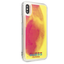 Guess California Glow tamsiame dėkle, skirta iPhone X / Xs - rožinė