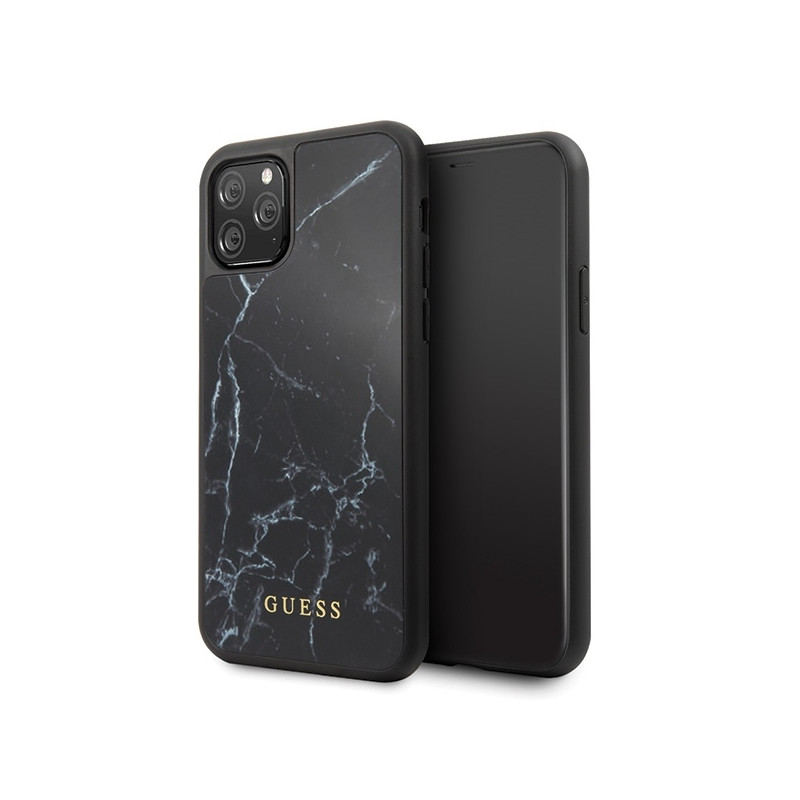 Guess GUHCN58HYMABK iPhone 11 Pro juodas / juodas marmuras