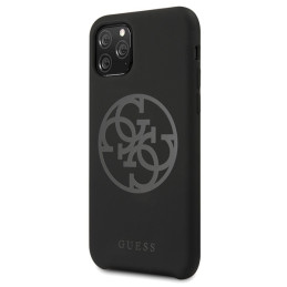 Guess GUHCN58LS4GBK iPhone 11 Pro juodas/ juodas kietas dėklas Silikoninis 4G Tone On Tone