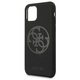 Guess GUHCN58LS4GBK iPhone 11 Pro juodas/ juodas kietas dėklas Silikoninis 4G Tone On Tone