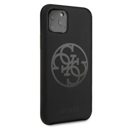 Guess GUHCN58LS4GBK iPhone 11 Pro juodas/ juodas kietas dėklas Silikoninis 4G Tone On Tone