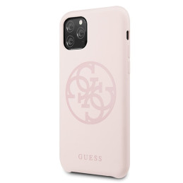 Guess GUHCN58LS4GLP iPhone 11 Pro šviesiai rožinis/ šviesiai rožinis kietas dėklas Silikoninis 4G Tone On Tone