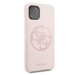 Guess GUHCN58LS4GLP iPhone 11 Pro šviesiai rožinis/ šviesiai rožinis kietas dėklas Silikoninis 4G Tone On Tone