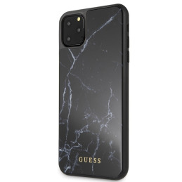 Guess GUHCN65HYMABK iPhone 11 Pro Max juodas/ juodas marmurinis stiklas