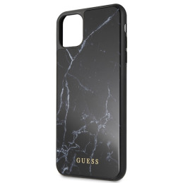 Guess GUHCN65HYMABK iPhone 11 Pro Max juodas/ juodas marmurinis stiklas