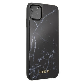 Guess GUHCN65HYMABK iPhone 11 Pro Max juodas/ juodas marmurinis stiklas