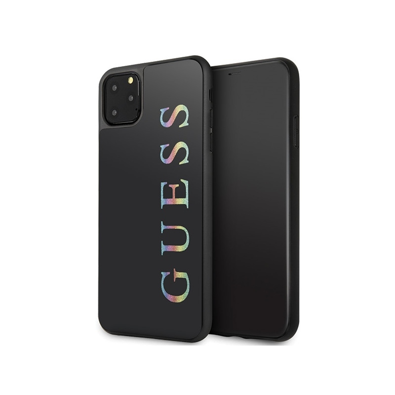 Guess Glitter Logo dėklas, skirtas iPhone 11 Pro Max - juodas