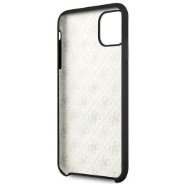 Guess GUHCN65LS4GBK iPhone 11 Pro Max juodas/ juodas kietas dėklas Silikoninis 4G Tone On Tone