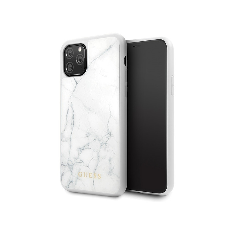 Guess Marble dėklas iPhone 11 Pro - baltas