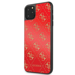 Guess 4G Double Layer Glitter dėklas iPhone 11 Pro Max - raudonas