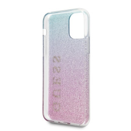 Guess Glitter Gradient dėklas, skirtas iPhone 11 Pro Max - rožinė ir mėlyna