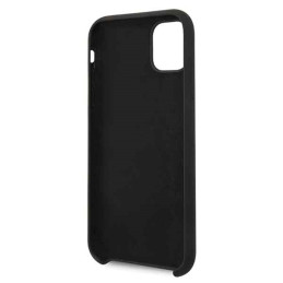 Guess GUHCN58LSLMGBK iPhone 11 Pro juodas/ juodas kietas dėklas Silikoninis vintage auksinis logotipas