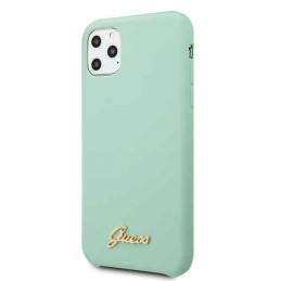 Guess GUHCN58LSLMGG iPhone 11 Pro žalias/ žalias kietas dėklas Silikoninis vintage auksinis logotipas