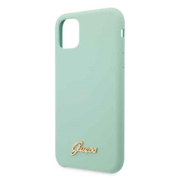 Guess GUHCN58LSLMGG iPhone 11 Pro žalias/ žalias kietas dėklas Silikoninis vintage auksinis logotipas
