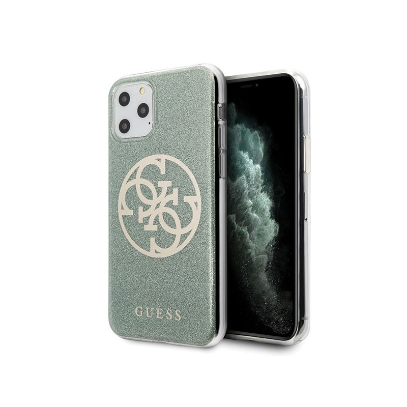 Guess GUHCN65PCUGLKA iPhone 11 Pro Max chaki kietas dėklas 4G Circle Glitter