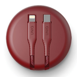 MFi UNIQ Halo USB-C / Lightning 18W nailono suvyniotas laidas 1,2 m - raudonas