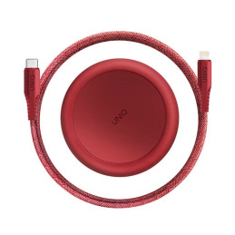 MFi UNIQ Halo USB-C / Lightning 18W nailono suvyniotas laidas 1,2 m - raudonas