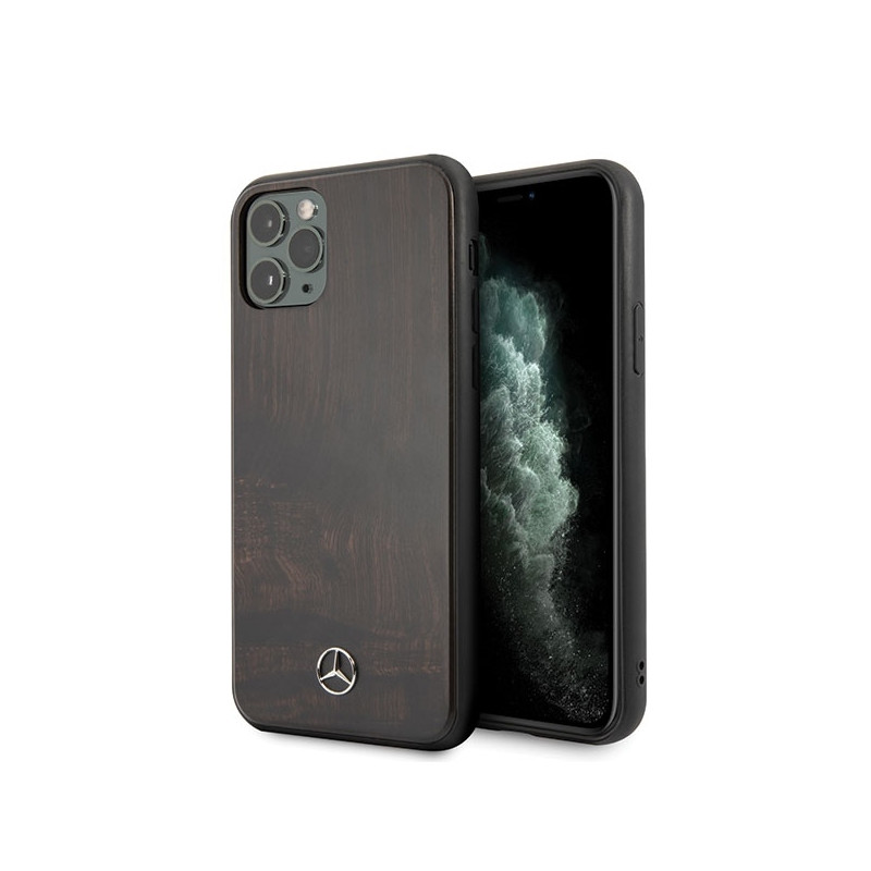 Mercedes Wood Line Rosewood dėklas iPhone 11 Pro Max - rudas