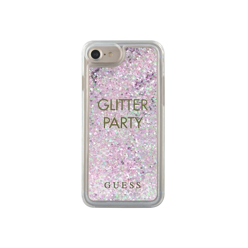 Guess Liquid Glitter Party dėklas, skirtas iPhone 6 / 7 / 8 / SE 2020 / SE 2022 - violetinė