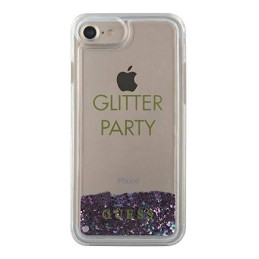 Guess Liquid Glitter Party dėklas, skirtas iPhone 6 / 7 / 8 / SE 2020 / SE 2022 - violetinė