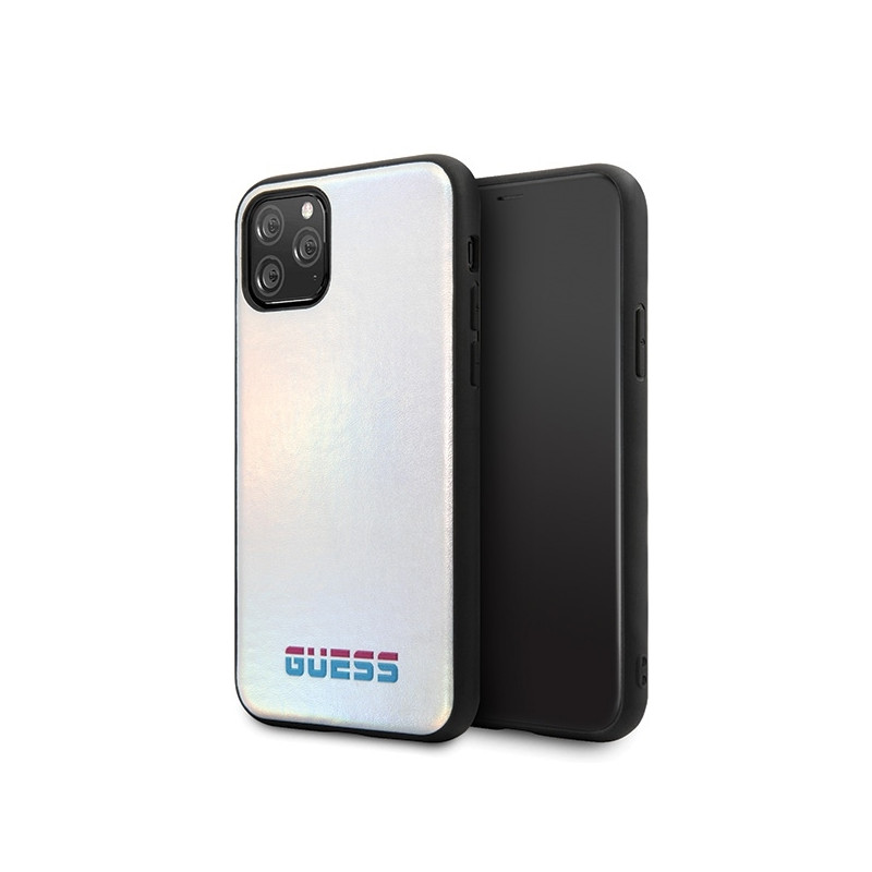Guess Iridescent dėklas iPhone 11 Pro - sidabrinis