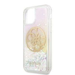 Guess Gradient Liquid Glitter Circle Logo dėklas skirtas iPhone 11 Pro - skaidrus