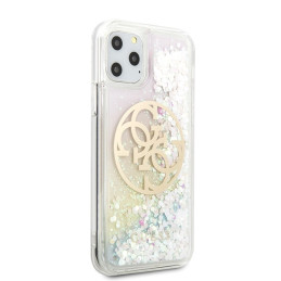 Guess Gradient Liquid Glitter Circle Logo dėklas skirtas iPhone 11 Pro - skaidrus