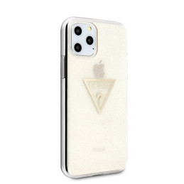 Guess Glitter Triangle dėklas iPhone 11 Pro - auksinis