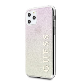 Guess GUHCN65PCUGLGPI iPhone 11 Pro Max rožinio aukso/ aukso rožinės spalvos kietas dėklas Gradient Glitter